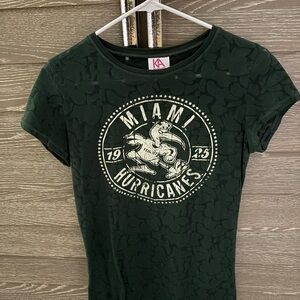 Super Cute Green Miami Hurricanes Tee